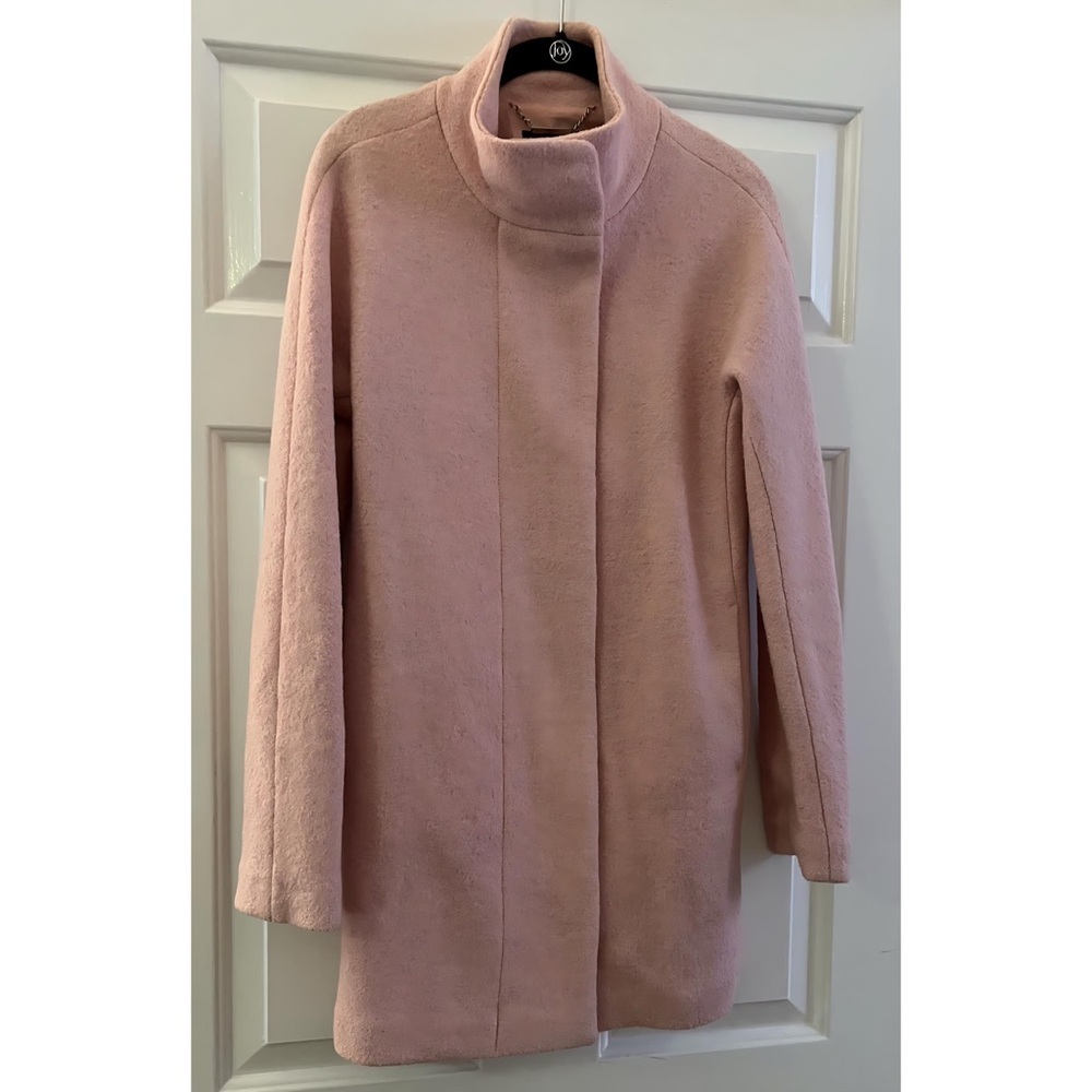 NEW! Express Blush Classic Cocoon Coat - Button and  Zip Up- Hidden Pockets! - Picture 5 of 10